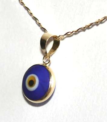 14ct / 14k gold All Seeing Eye / Evil Eye Pendant / Charm, hand painted. Ready for you