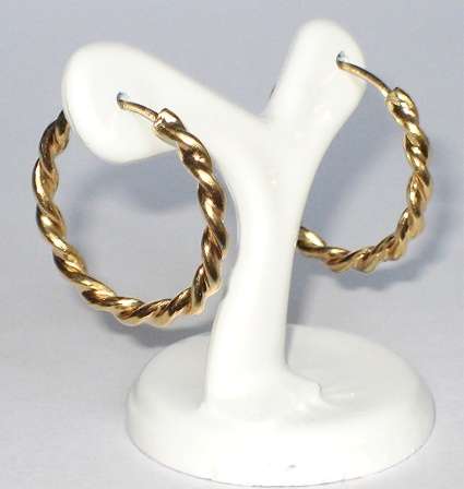 19.2k / 19.2ct rose gold Twisted Hoop Earrings = "Ouro Portugues". Ready for you. Last pair!