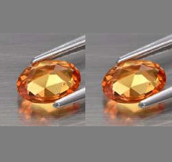 * 1.10ct ORANGE SAPPHIRE PAIR !!!