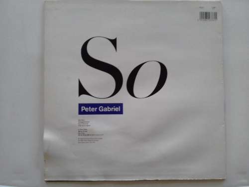 Peter Gabriel - So  ( 1986 UK released LP )