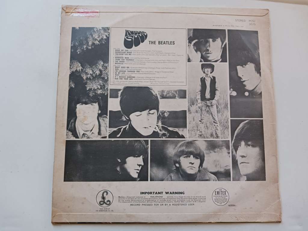 The Beatles - Rubber Soul  ( scares 1965 SA released LP )