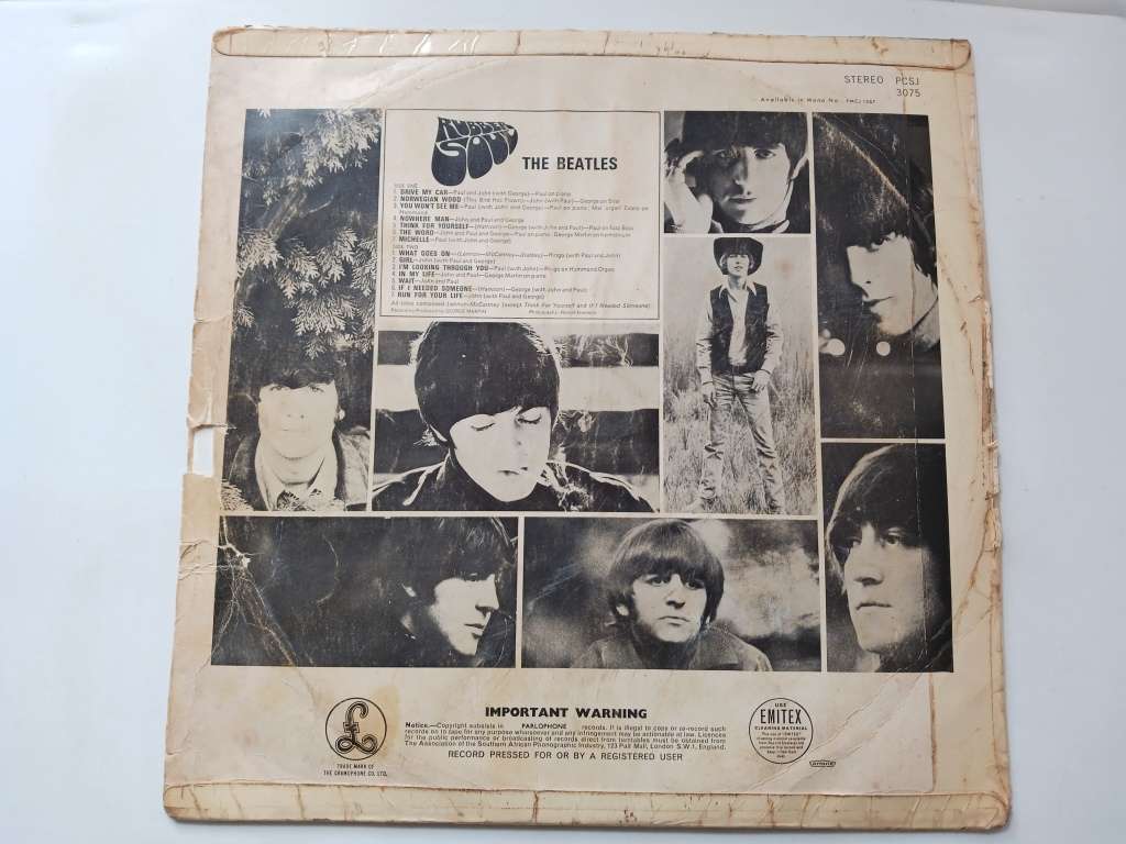 The Beatles - Rubber Soul  ( scares 1965 SA released LP )
