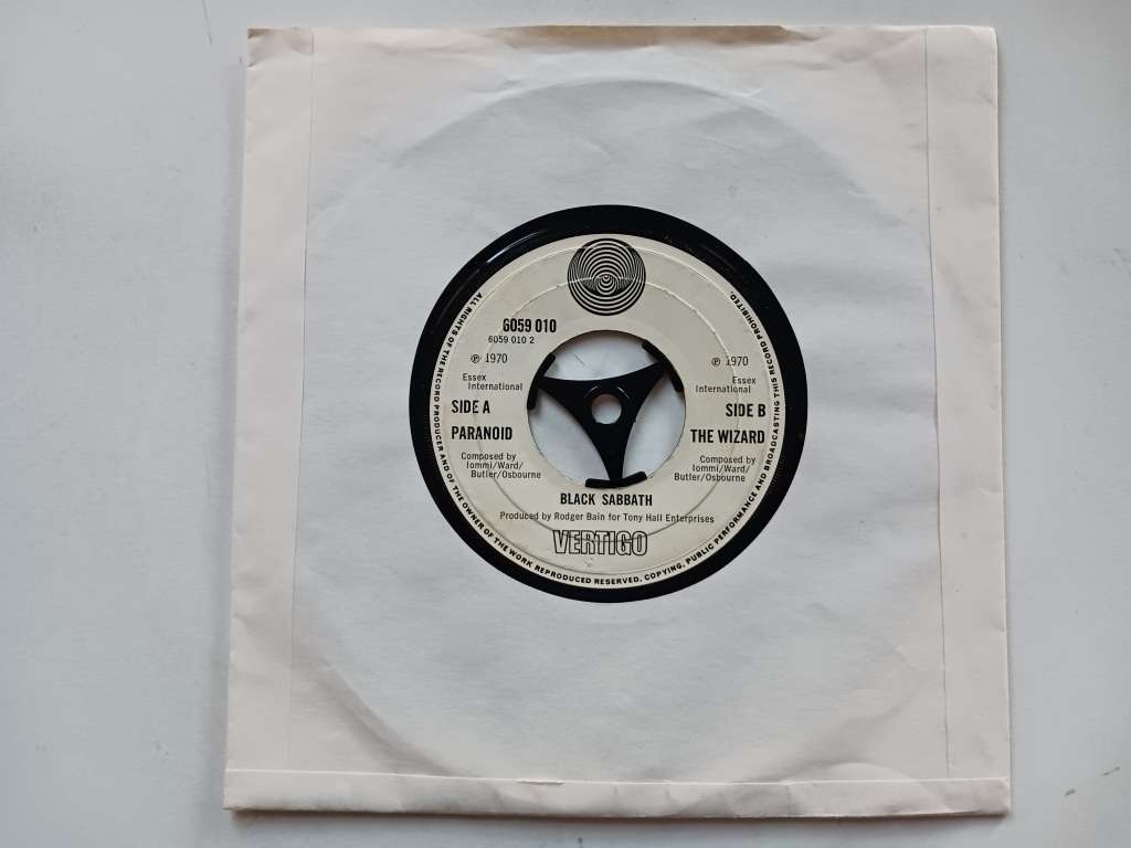 Black Sabbath - Paranoid ( scarce 1970 UK released 7` single,swirl label )