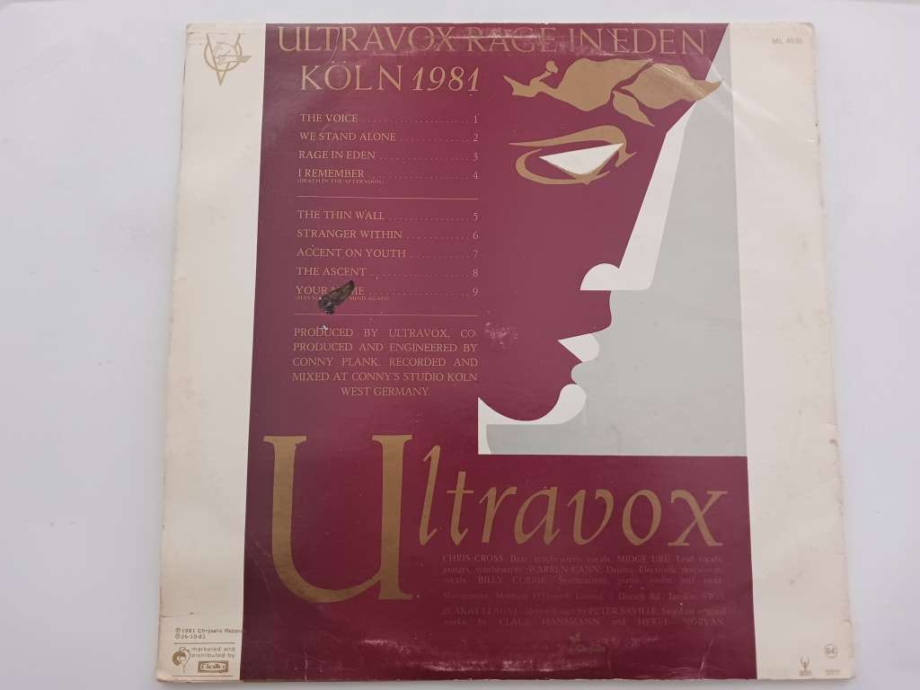 Ultravox _ Rage in Eden  ( 1981 SA released LP. )