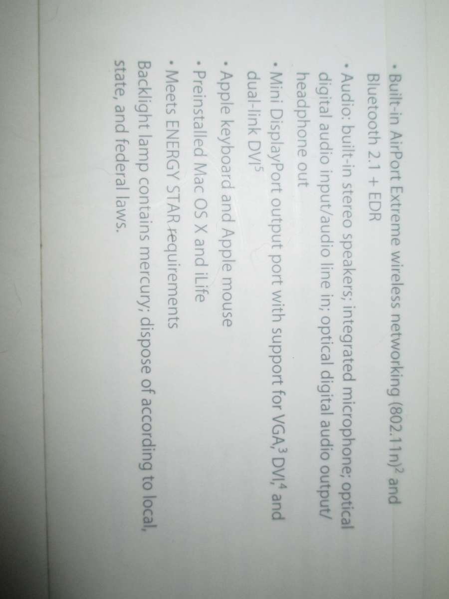 Apple iMac(9.1)  2.66ghz with Apple Keyboard and Bluetooth Apple Mouse. "Bargain Priced to Sell"