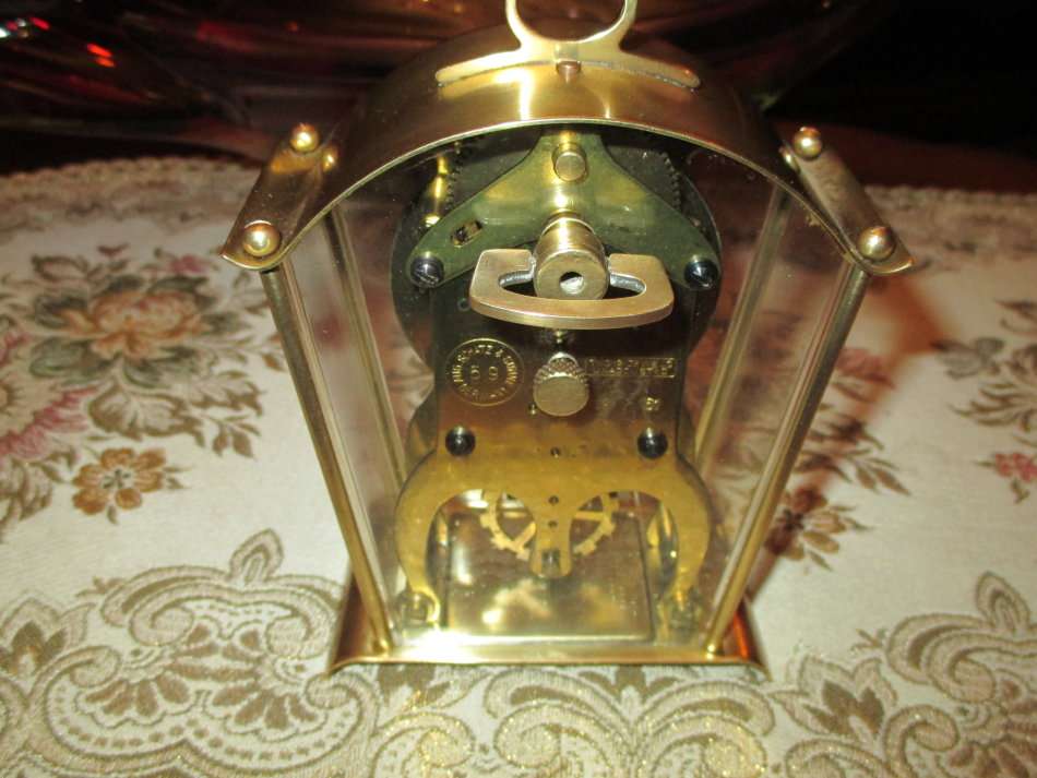 Vintage Small Solid Brass Schwatz Mantle Clock