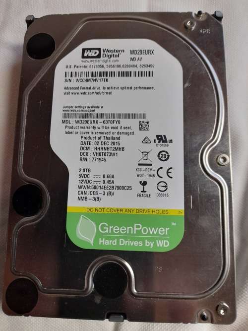 2TB Western Digital 3.5 - 6Gb/s Fast Sata III Interface - WD20EUTX
