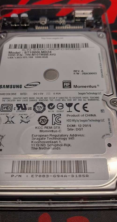 Seagate (Samsung) Momentus Spinpoint M8 ST1000LM024  - 1TB 5400 RPM 8MB Cache SATA 6.0Gb/s 2.5`