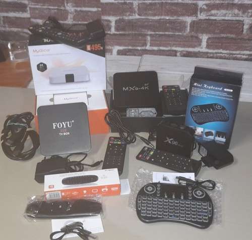 Wow - 4 x Android TV Boxes - Tested Working with New Mini Keyboard and Air Mouse - Bid for All