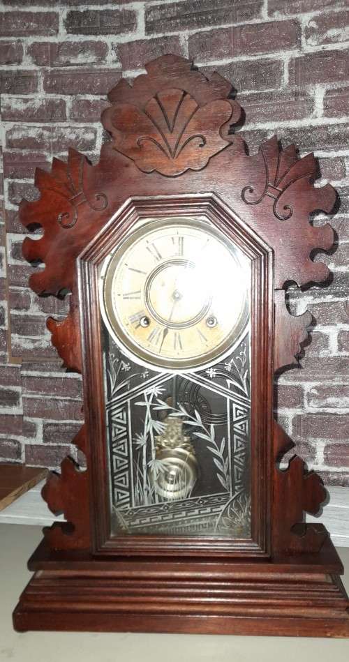Antique Ansonia Manntle / Wall Clock Circa 1890`s in Working Condition with Key