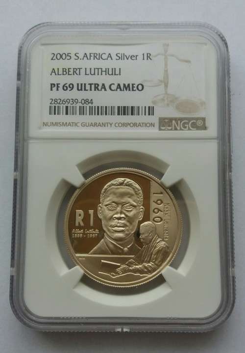 2005 ALBERT LUTHULI PF69 ULTRA CAMEO SILVER R1