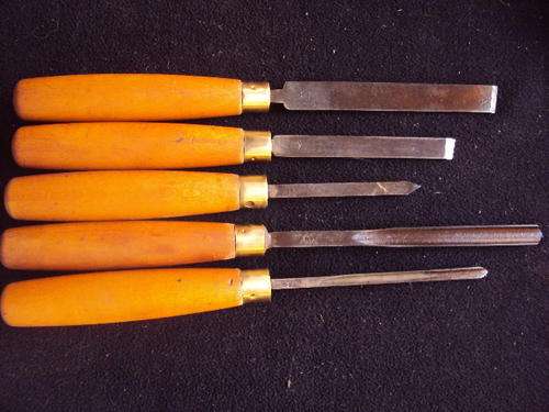 WOOD TURNING CHISELS VINTAGE 5 SET