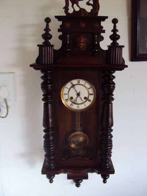 ANTIQUE GERMAN WALL CLOCK CIRC 1890