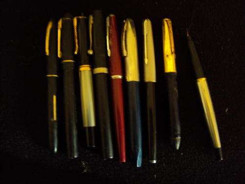 VINTAGE FOUNTAIN PENS X9