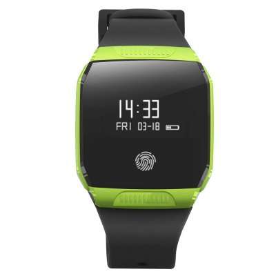 LEMFO E07S BLE 4.0 GPS Sports Tracking Smart Wristband  -  GREEN