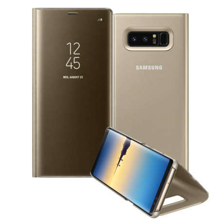 Samsung Galaxy Note 8 (EF-ZN950) Clear View Standing Cover (Gold) - Original Samsung Product