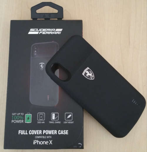 Scuderia Ferrari Full Cover Power Case Compatible With IPHONE X - Black - Original Ferrari Product
