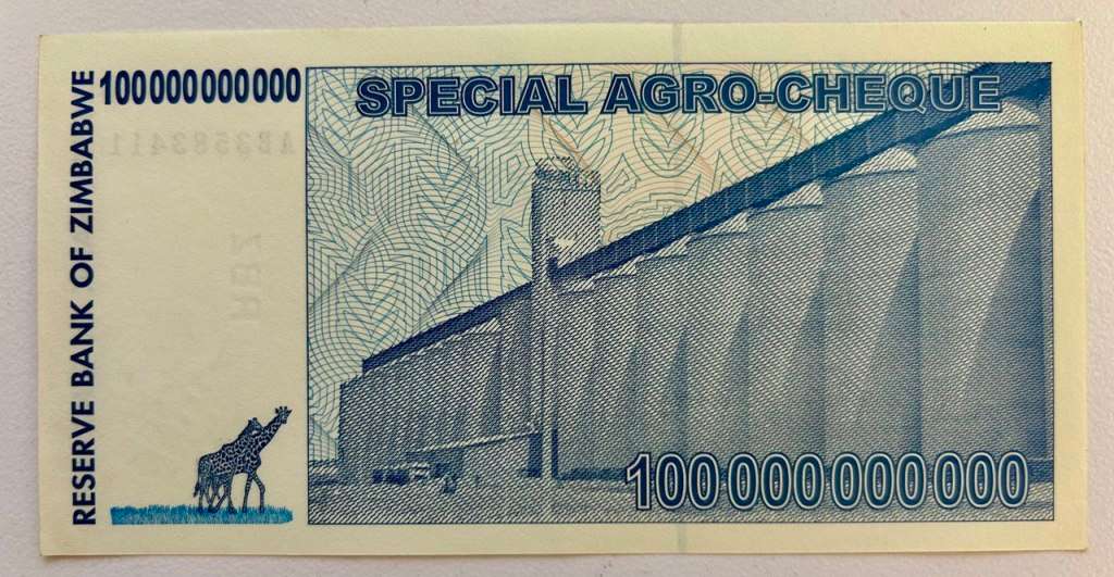 ZIMBABWE 100 Billion Dollars, 10 note bundle