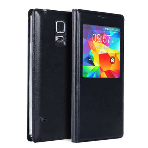 Window view Flip cover case for Samsung Galaxy S5 (Black)