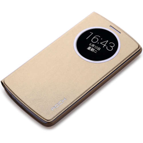 Rock Smart Wake up / Sleep S View Window case for LG G3 (Gold)