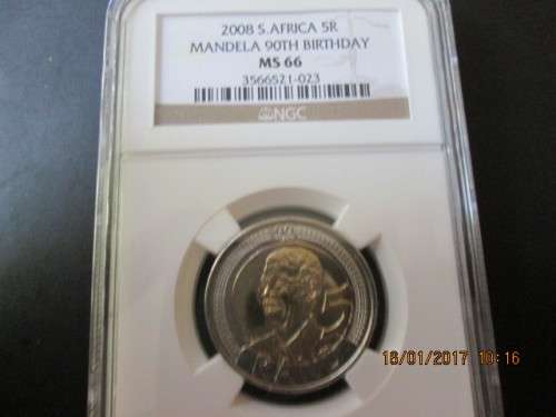 2008 MANDELA 90th BIRTHDAY NGC MS 66 ...NICE COLLECTIBLE COIN...