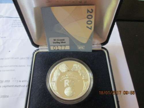 2007 SILVER PROOF R2 ..SOCCER WORLD CUP..COA 0177 SCARCE ...COLLECTIBLE...