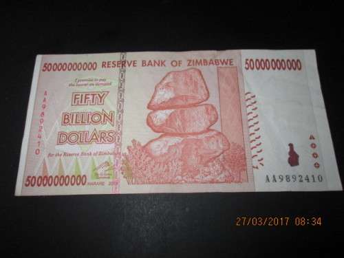 WOW... 50 BILLION DOLLARS ZIMABABWE NOTE..BECOMING SCARCE