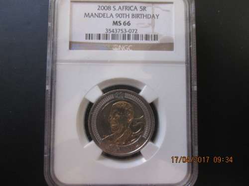 WOW..2008 MANDELA 90th BIRTHDAY NGC MS66