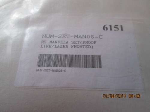 WOW..R5 MANDELA SET PROOF LIKE LAZER FROSTED SEALED 6151