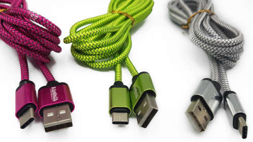 Braided Android Type- C to USB fast charge and sync cable 2m, 2.0A (In Stock)