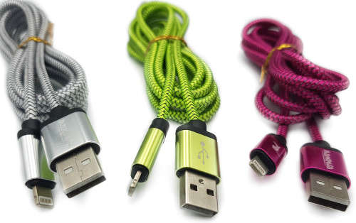 Braided Apple Iphone IPad Lightning to USB fast charge and sync cable 2m, 2.0A (In Stock)