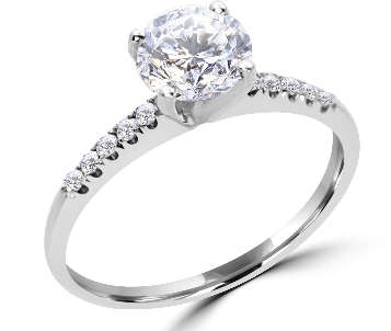 Brand new Sparkling 0.72 Ct Round Cut Diamond Engagement Ring VS1/VS2- E 14K White Gold