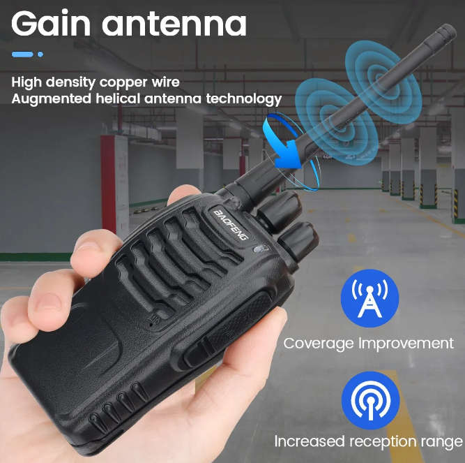 2 PCS Two way radio, BF 888S Walkie Talkie UHF 400 470MHz Long Range 5W Handheld