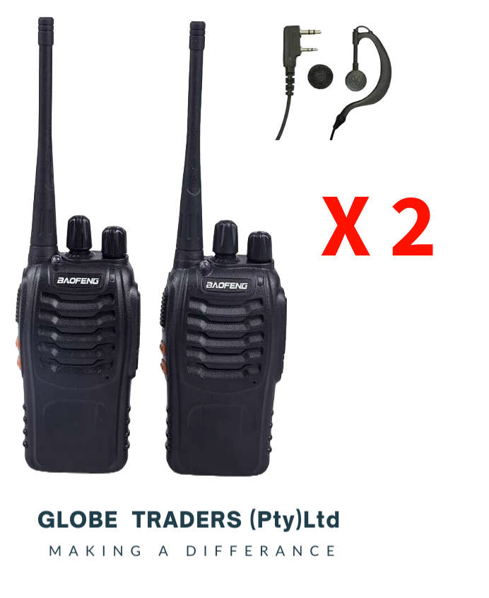 2 PCS Two way radio, BF 888S Walkie Talkie UHF 400 470MHz Long Range 5W Handheld
