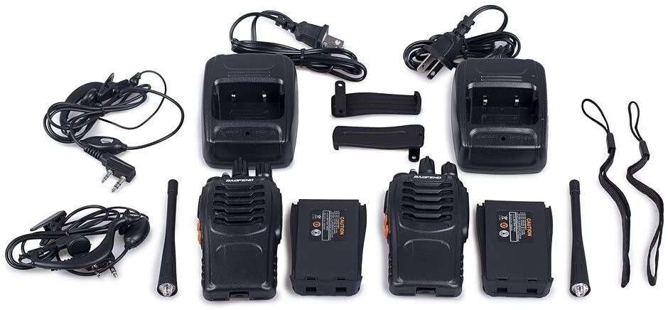 2 PCS Two way radio, BF 888S Walkie Talkie UHF 400 470MHz Long Range 5W Handheld