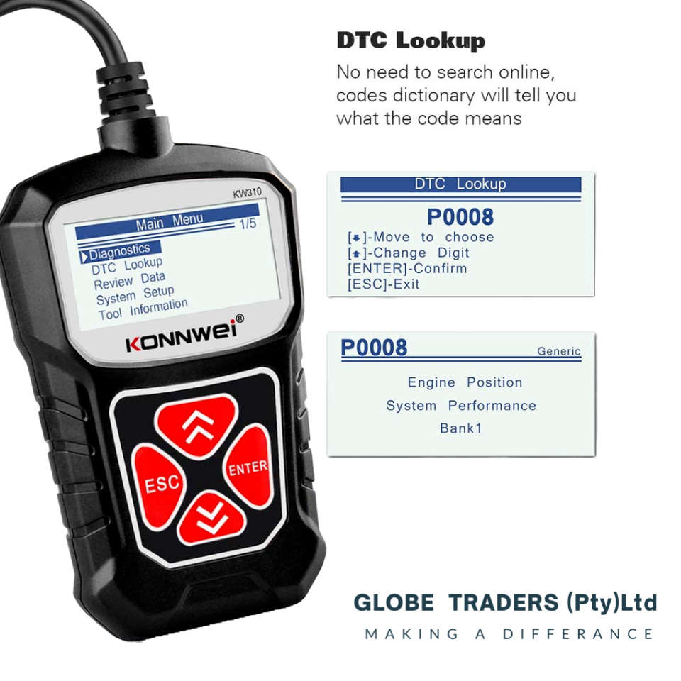 OBD-II Car Fault Detector Code Reader OBD Scanner Diagnostic Tool / Engine Diagnostic Tool / KW310