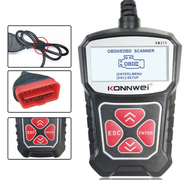 OBD-II Car Fault Detector Code Reader OBD Scanner Diagnostic Tool / Engine Diagnostic Tool / KW310