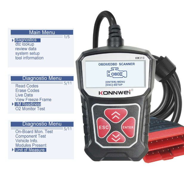 OBD-II Car Fault Detector Code Reader OBD Scanner Diagnostic Tool / Engine Diagnostic Tool / KW310