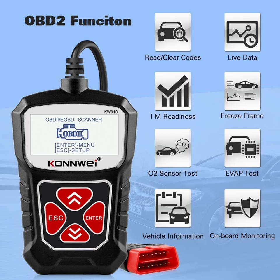 OBD-II Car Fault Detector Code Reader OBD Scanner Diagnostic Tool / Engine Diagnostic Tool / KW310