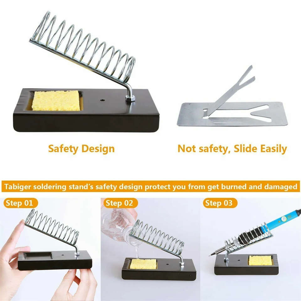 Soldering Iron Kit Electric 60W with Adjustable Temperature Welding Tool Solder Wire 15 in 1 kit