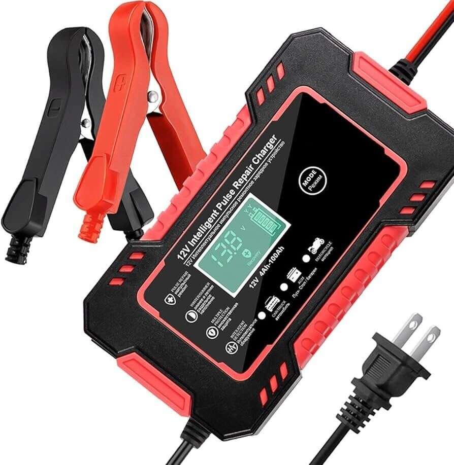 Car Battery Charger 12V 6A Fast Charger Automatic Smart Pulse Repair AGM/GEL
