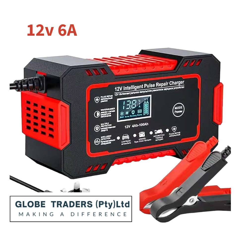 Car Battery Charger 12V 6A Fast Charger Automatic Smart Pulse Repair AGM/GEL