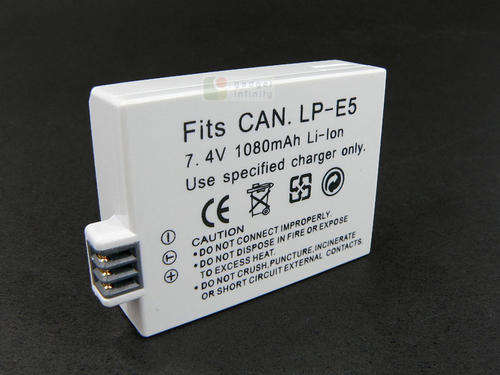Battery for Canon EOS 1000D 500D Rebel T1i XS as LP-E5