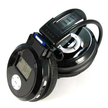LCD Folding Headset Headphone Mp3 Player SD MMC Solt