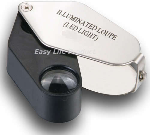 Magnifier Optical Glass Jeweler Loupe LED Light