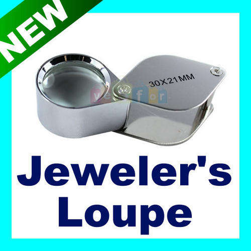 30 x 21mm Glass Jeweler Loupe Eye Magnifier Magnifying