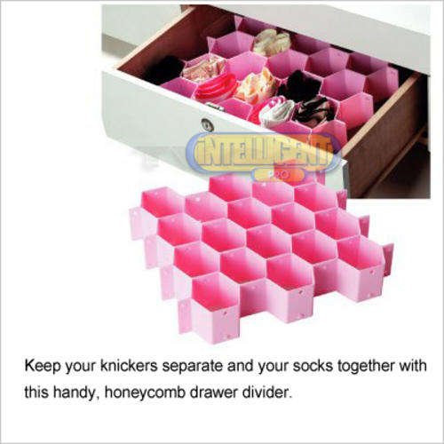 PINK SOCK/UNDERPANT DRAWER DIVIDER STORAGE ORGANIZER
