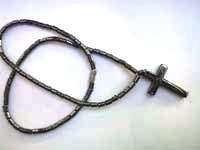 Hematite Necklace with Cross Pendant - Unisex - 40cm