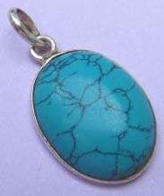 #  TURQUOISE and 925 silver Pendant