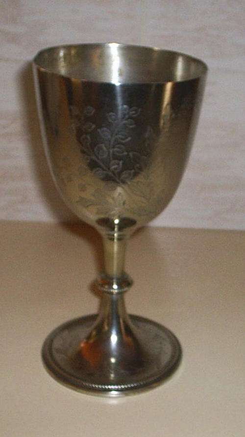 Antique Large Silver Plated Goblet at least 80 years old